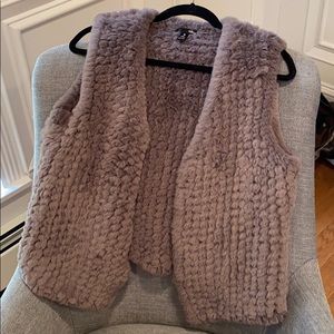 Aqua Grey Fur Vest